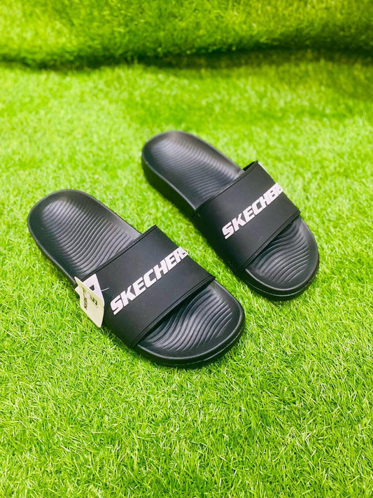 Men's Black PU Leather Slide Slippers Size 7-10