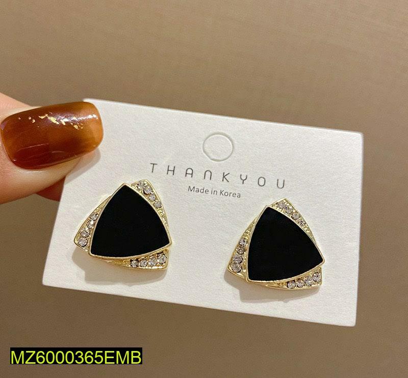 Black Gold Stud Earrings for Women Daily Wear