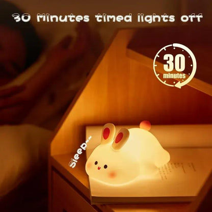 Rechargeable Silicone Bunny Night Light Off White