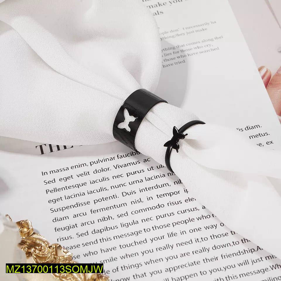 Black Butterfly Rings Adjustable for Couples & Friends