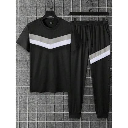 Men Black Micro Track Suit 2 Pcs Set S to XL