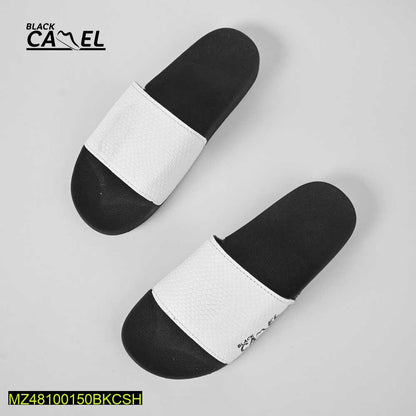 Black Camel Cobra Texture Slippers White Black
