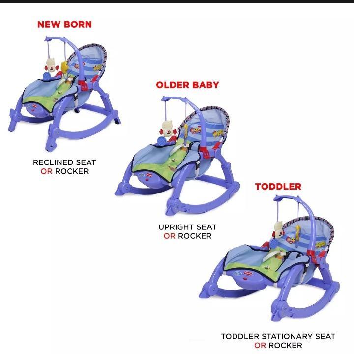 Portable Baby Rocking Bouncer with Vibration & Socket Locks