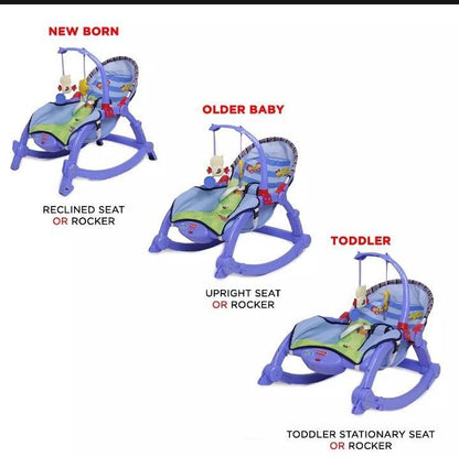 Portable Baby Rocking Bouncer with Vibration & Socket Locks