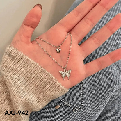 Silver Butterfly Necklace for Women