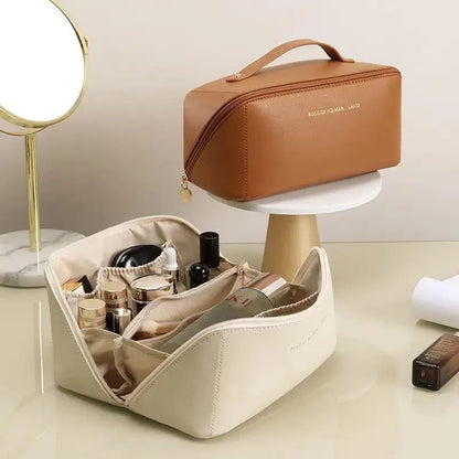 Makeup Pouch Waterproof Leather Travel Storage