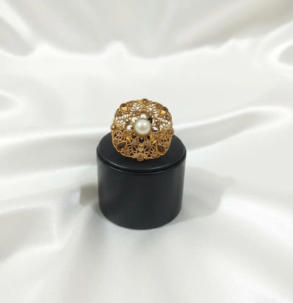 White Adjustable Ring for Wedding & Eid Wear