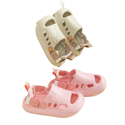 Kids Warm Sandals Black Adjustable Strap
