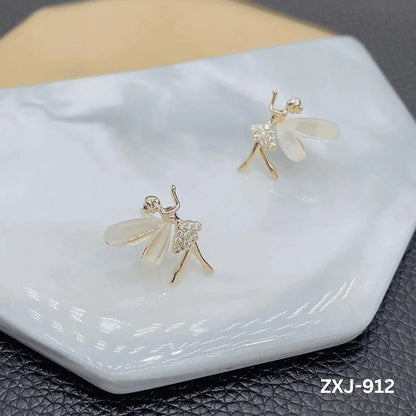 Butterfly Earrings Silver Golden Lightweight Pakistani Women