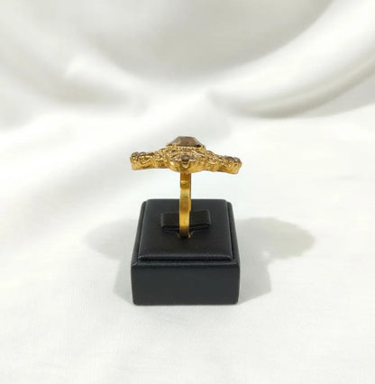 Golden Antique Adjustable Ring for Women Wedding Party Wear