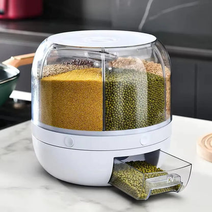 360° Rotating Rice Dispenser for Kitchen Organization