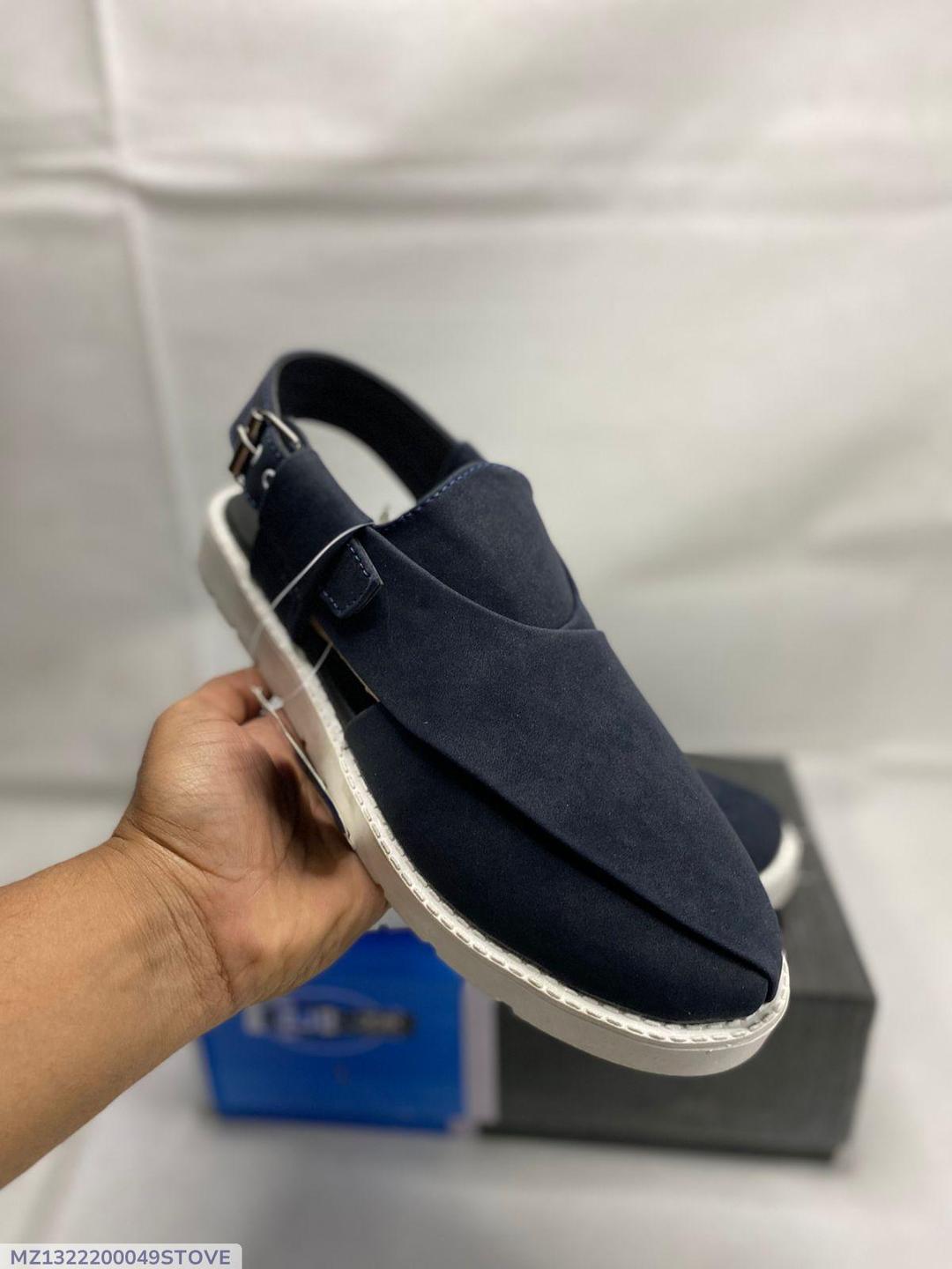 Men Suede Sandals Blue Wedding Office Casual