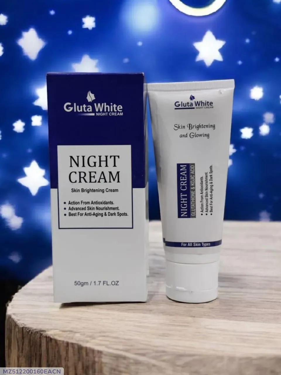 Gluta White Night Cream 50gm All Skin Types Brightening