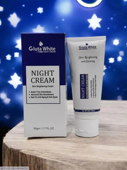 Gluta White Night Cream 50gm All Skin Types Brightening