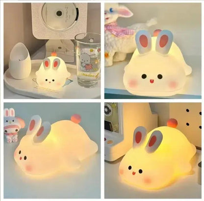 Rechargeable Silicone Bunny Night Light Off White