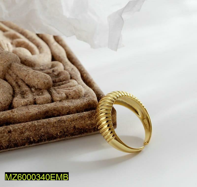 Adjustable Golden Plated Snail Layered Ring for Daily Wear