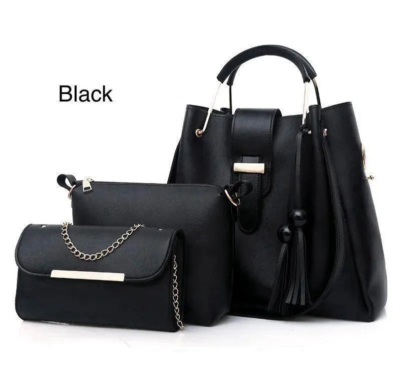 Blue Rexine Handbag Set for Girls