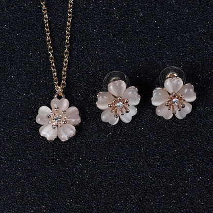 Opal Cherry Blossom Jewelry Set for Pakistani Brides