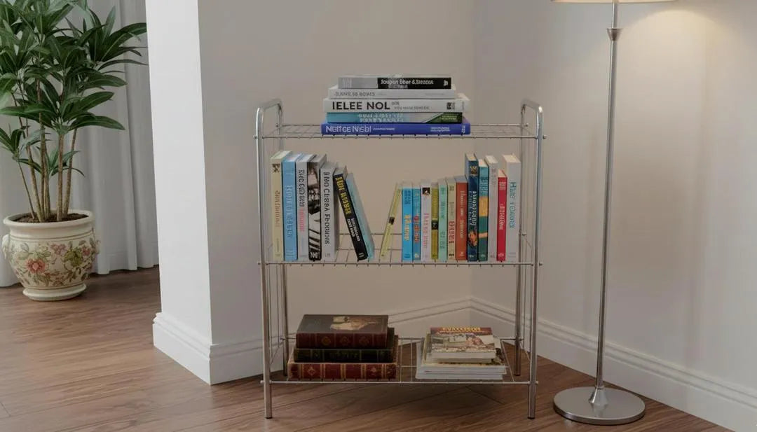 3-Tier Stainless Steel Shoe Rack Silver Minimalist