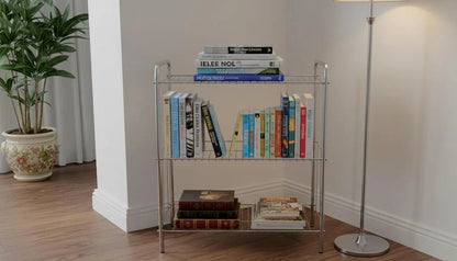3-Tier Stainless Steel Shoe Rack Silver Minimalist