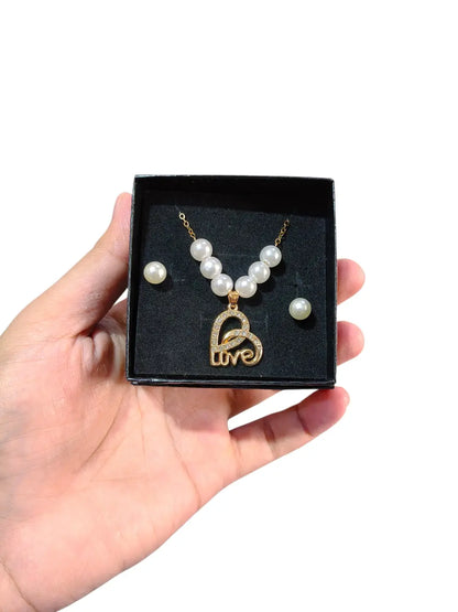 Modern Design Gold Plated Crystal Pendant Set