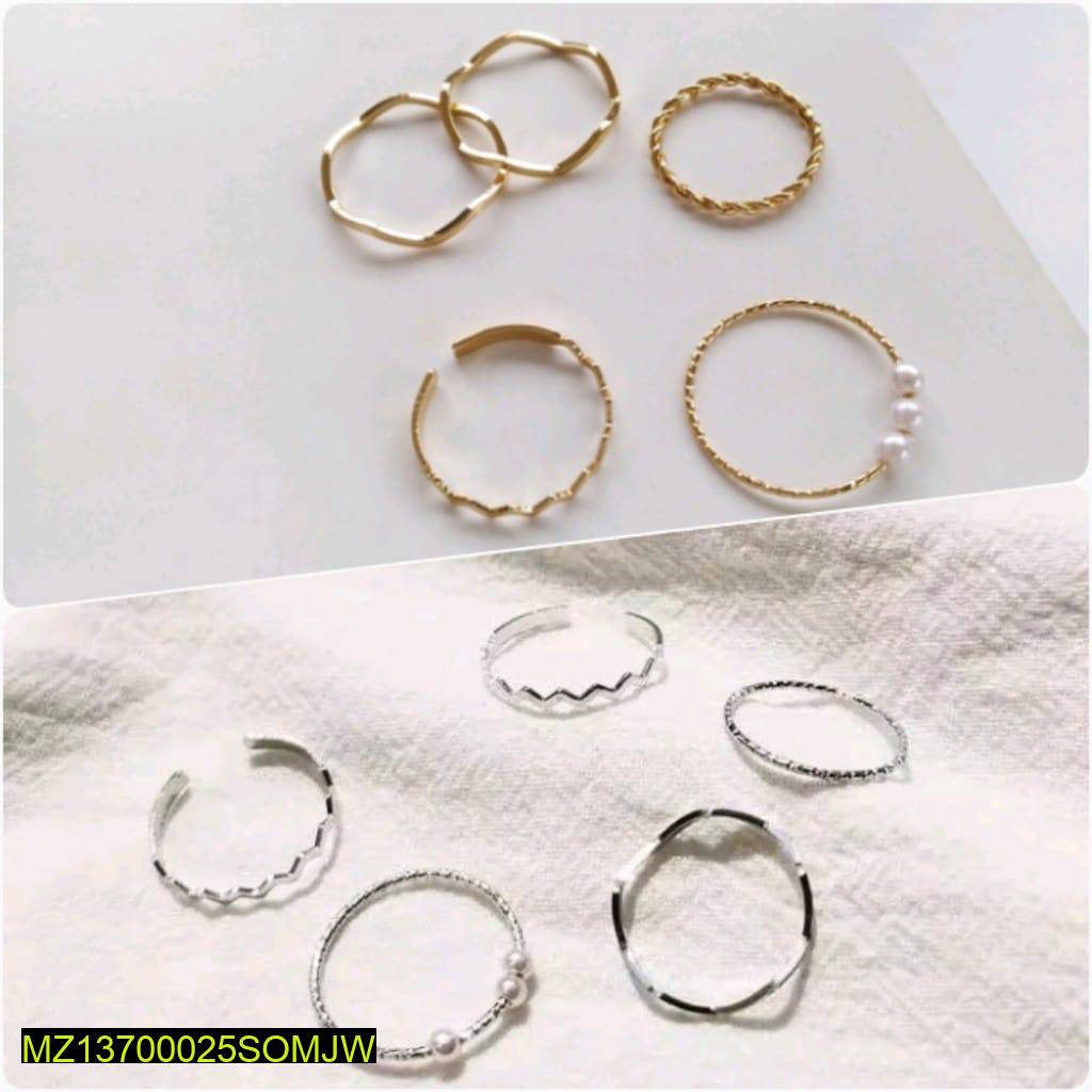 10-Piece Gold & Silver Ring Set for Women