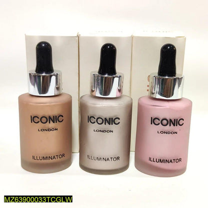 Iconic London Highlighter 3 Shades Glass Bottle