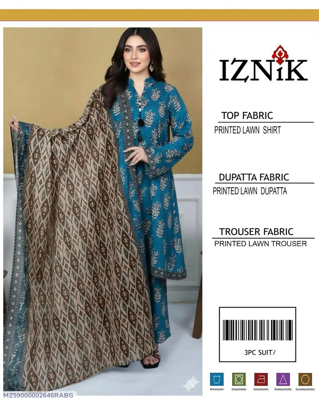 3 Pcs Women's Unstitched Digital Print Suit