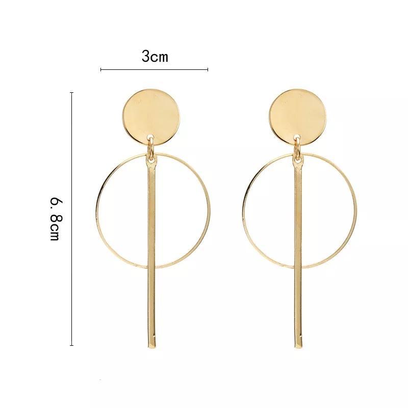 Golden Geometric Earrings for Women, Lightweight & Durable