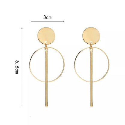 Golden Geometric Earrings for Women, Lightweight & Durable