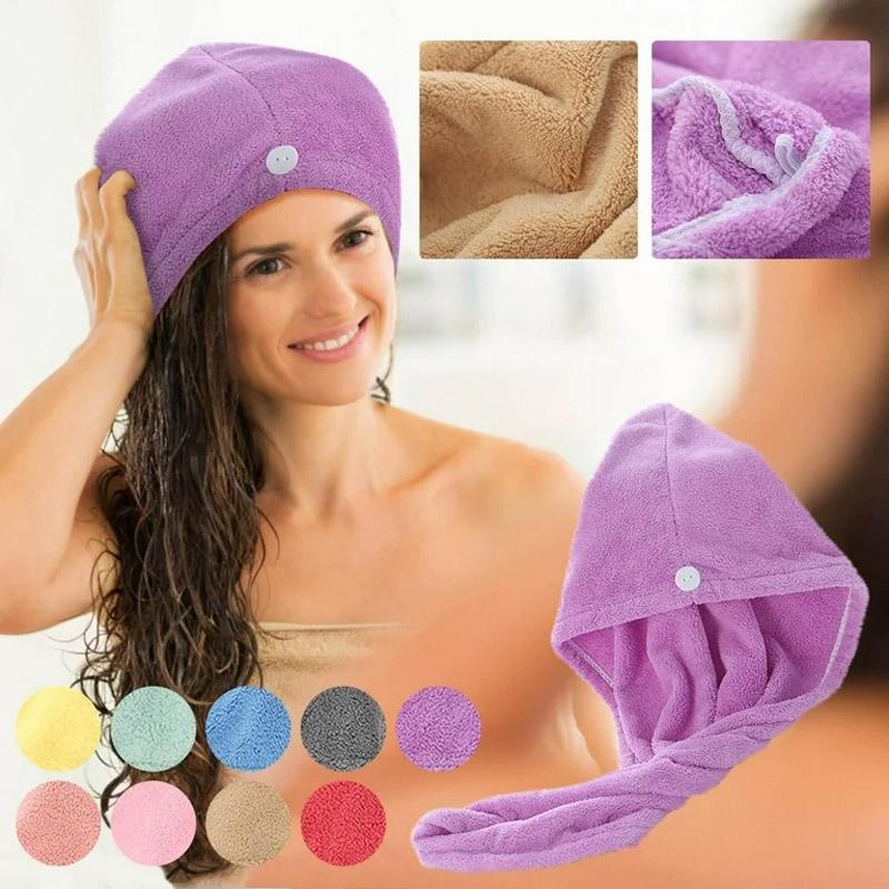Hair Drying Cap Towel Microfiber Absorbent 2 Pcs