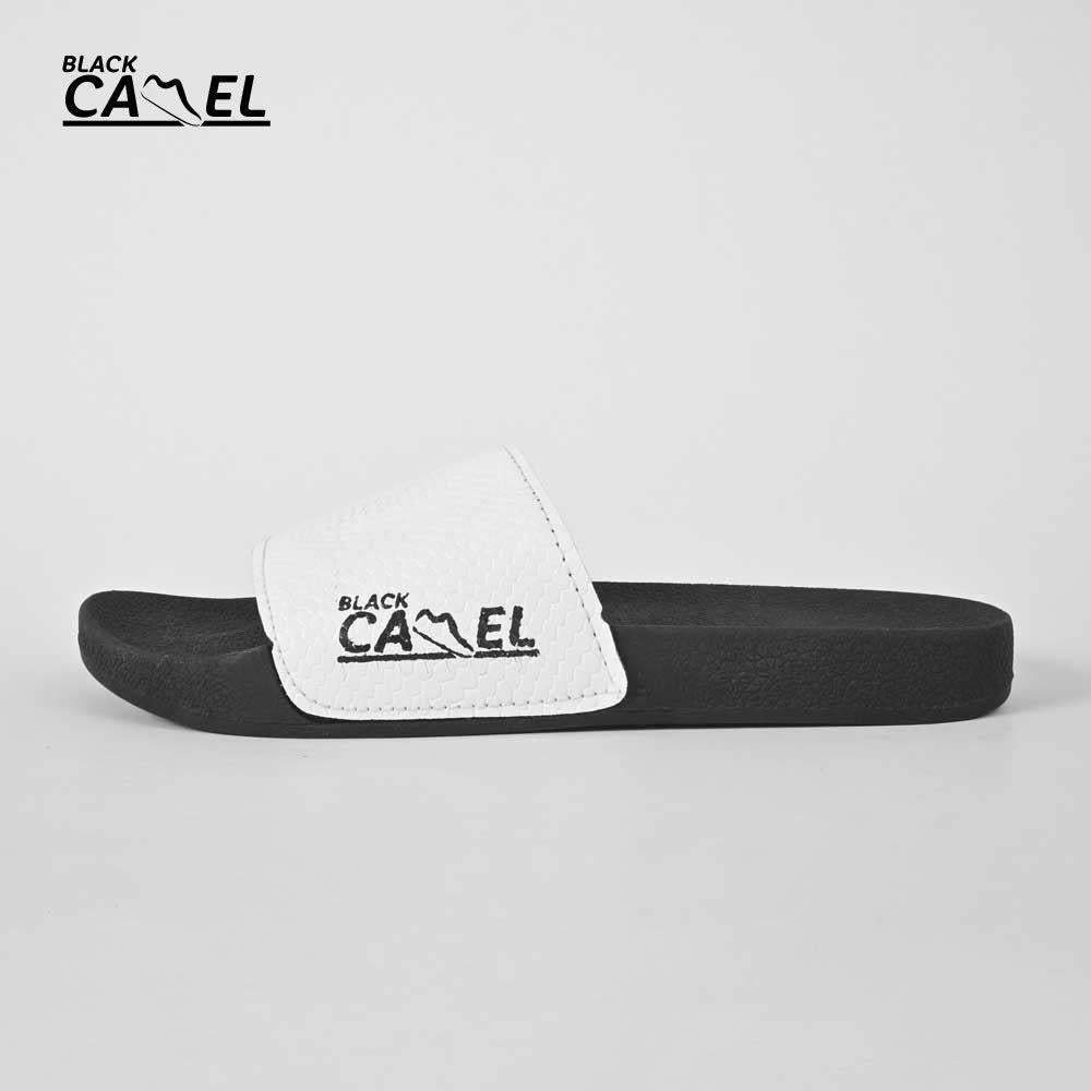 Black Camel Cobra Texture Slippers White Black
