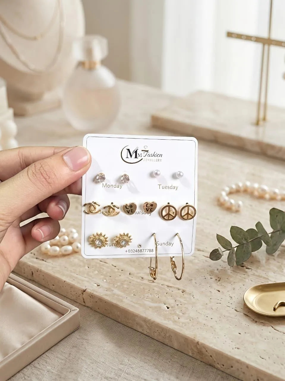 Gold Plated Crystal Earrings for Women