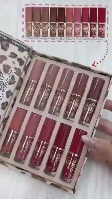 10 Pcs Cool Undertone Lip Gloss Set Nude Shades