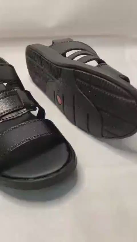 Black Leather Sandals for Men Women Pakistan Warm Weather