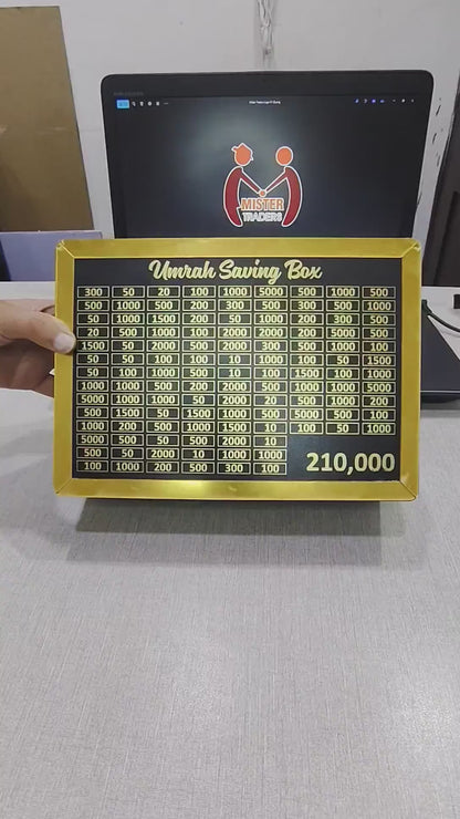 *Product Name*: Umrah Savings Box Golden Black Wood 210k