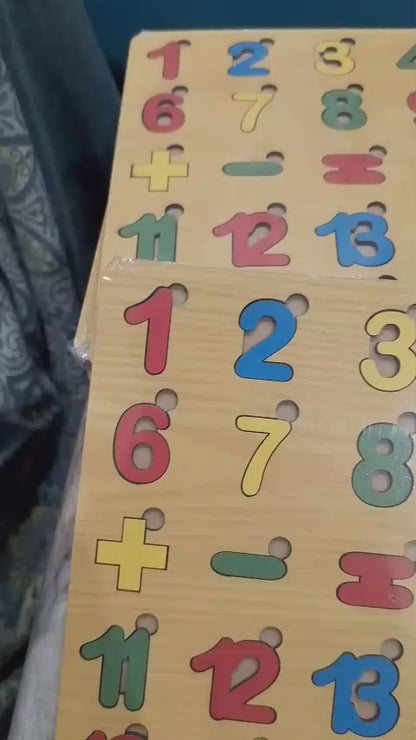Math Puzzle Board Game - Educational Wooden Learning Toy Crafted From MDF Wood For Children And Mathematical Skills Development