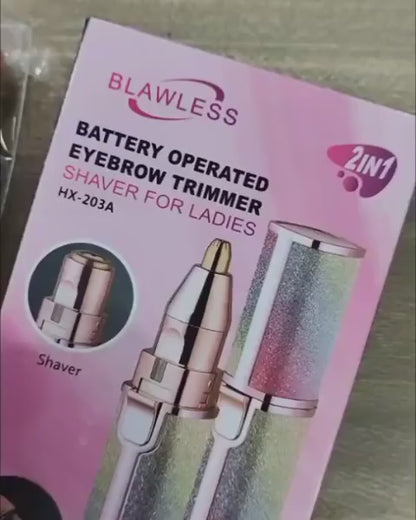 2-in-1 Flawless Eyebrow Trimmer | USB Rechargeable 2in1 Flawless Trimmer With Wire & Cleaning Brush | Eyebrow & Upper Lips Trimmer For Women (Rechargeable)