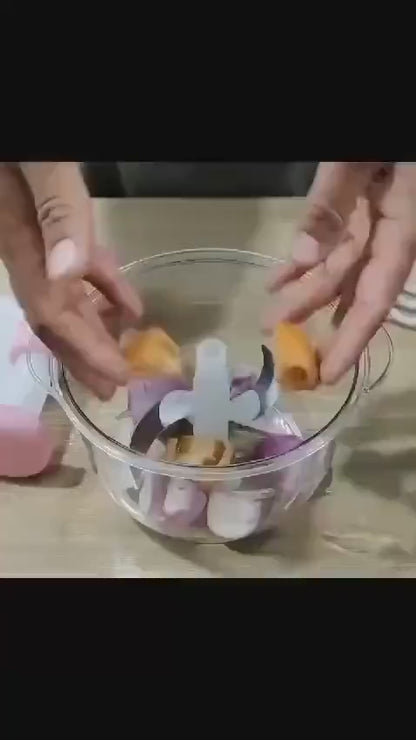 Manual Food Chopper Push ABS Plastic Transparent Bowl