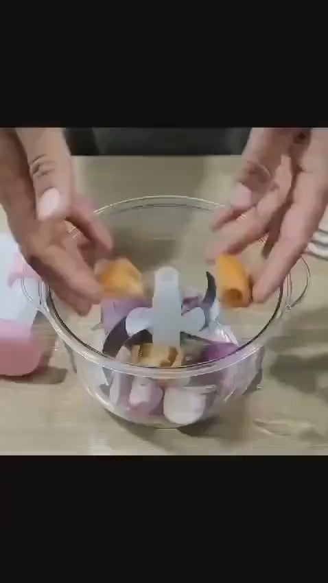 Manual Food Chopper Push ABS Plastic Transparent Bowl