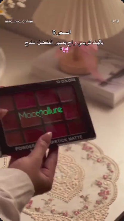 Mocallure 12-Color Lip Palette Velvet Glossy Long Lasting