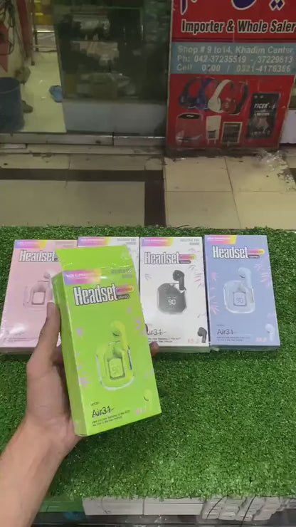 Wireless Air31 Earbuds with Bass & Digital Display