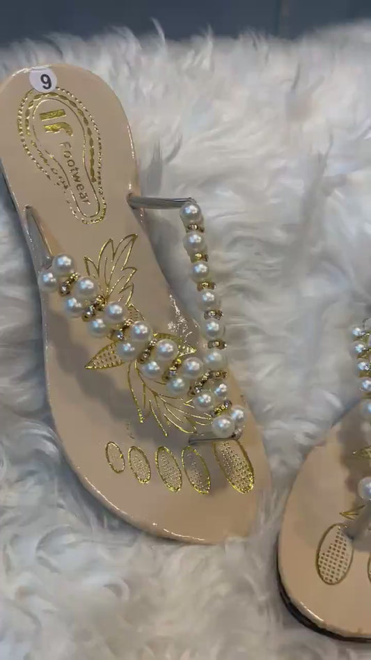 Pearl Pearl Flats for Women Elegant Sandal