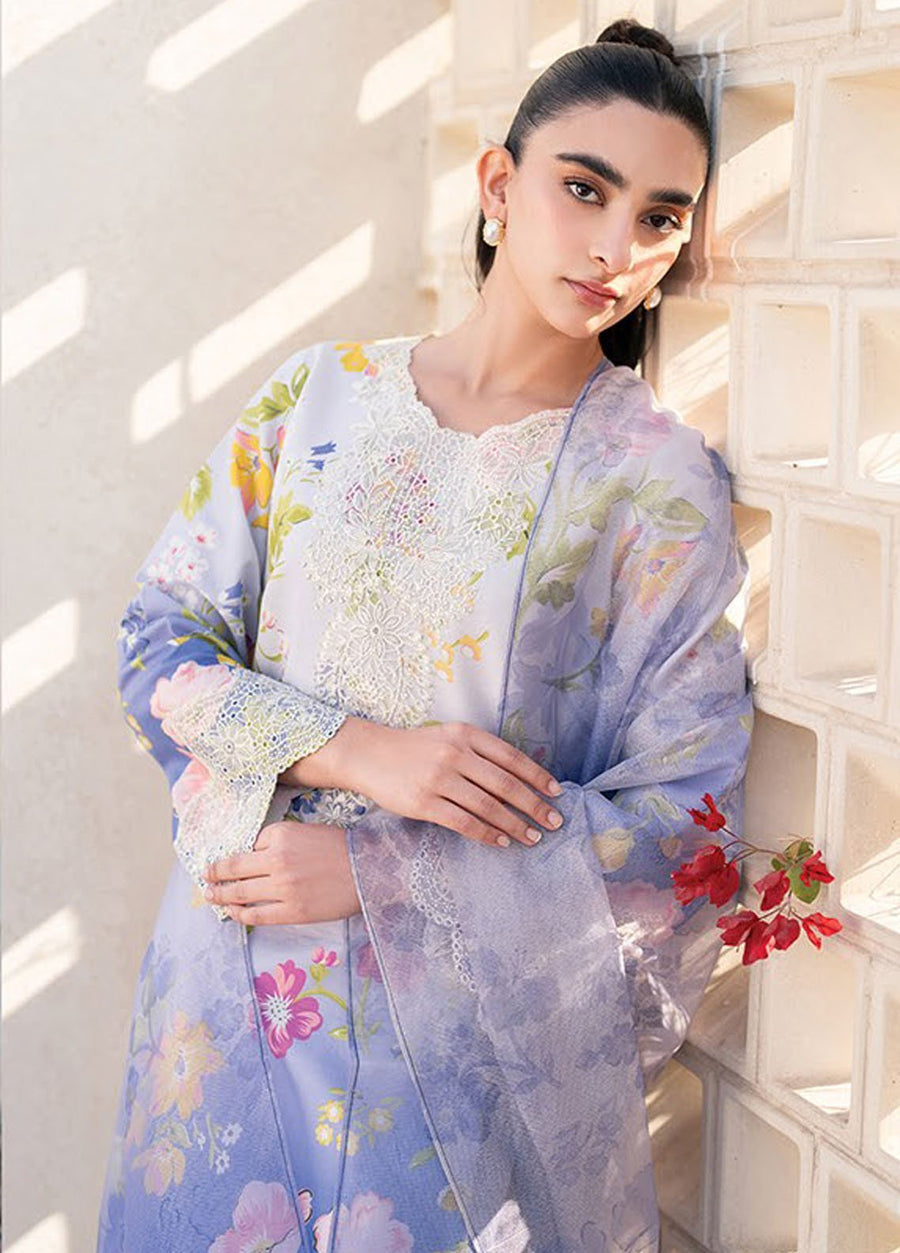 Xenia Pastel Bloom Floral 3 Piece Lawn Dress
